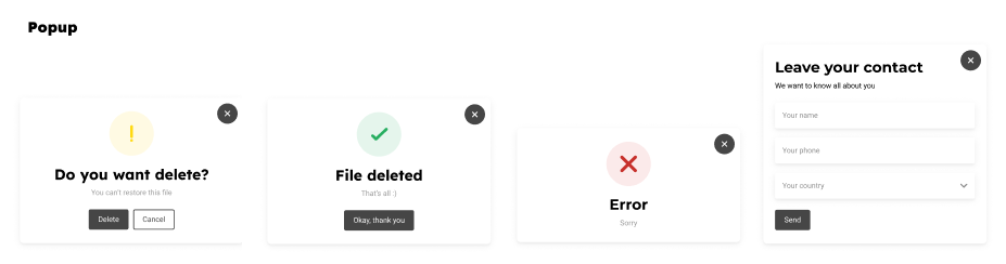 Popups Design